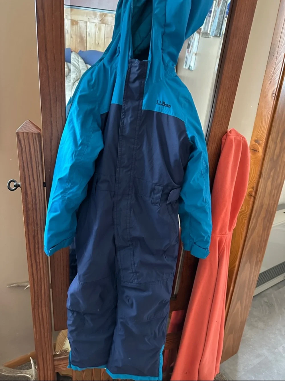 L.L. Bean Kids Two-Tone Teal and Navy Snowsuit - Picture 2 of 8
